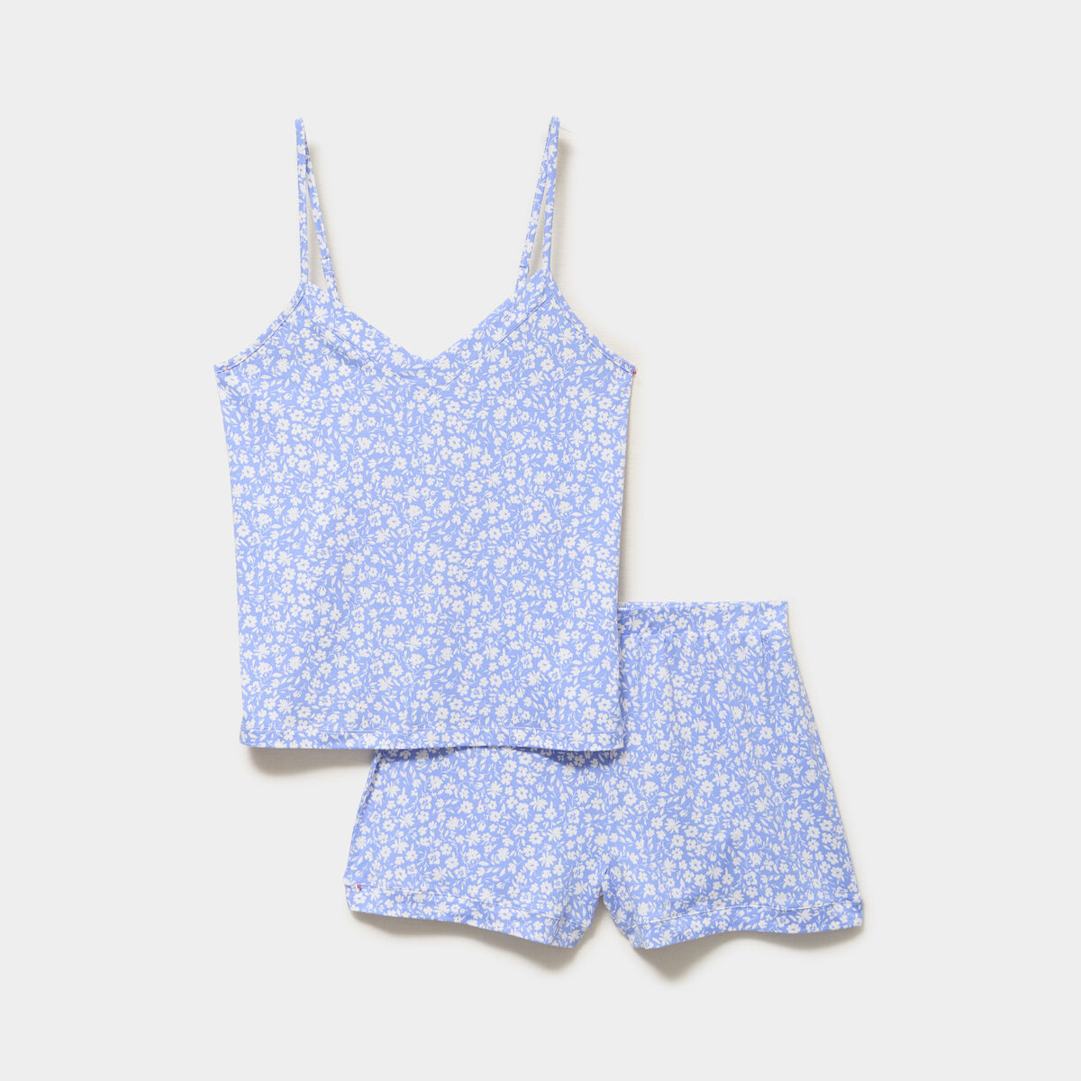Ensemble pyjama short et d&eacute;bardeur ecru femme