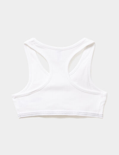 Lot 2 brassières effet côtelé coton mauve fille