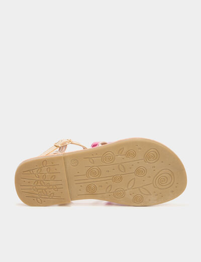 Sandales plates avec brides multicolore fille