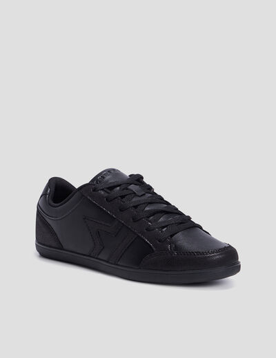Tennis basses &agrave; lacets noir femme
