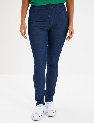 Jegging taille haute denim brut femme