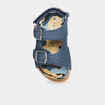 Sandales cuir boucles et scratchs Creeks bleu bébé fille