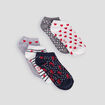 Lot 5 paires socquettes multicolore femme