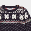 Pull Noël coton manches longues Creeks bleu marine bébé garçon