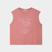Débardeur brodé coton vieux rose femme