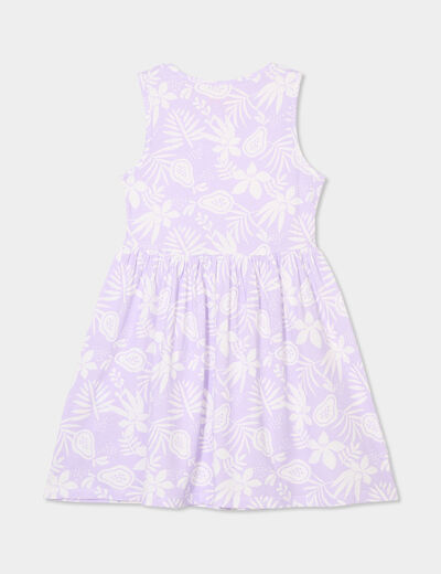 Robe patineuse sans manches coton parme fille