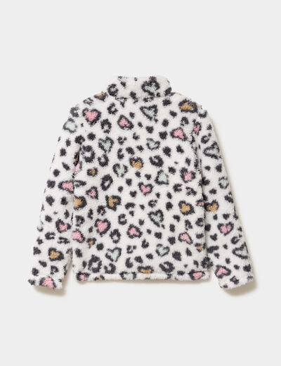 Veste zippée effet polaire multicolore fille