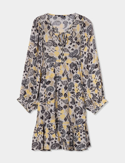 Robe évasée manches ballons Liberto ecru femme
