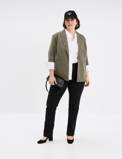 Chemise ajustée manches longues coton blanc femme grande taille