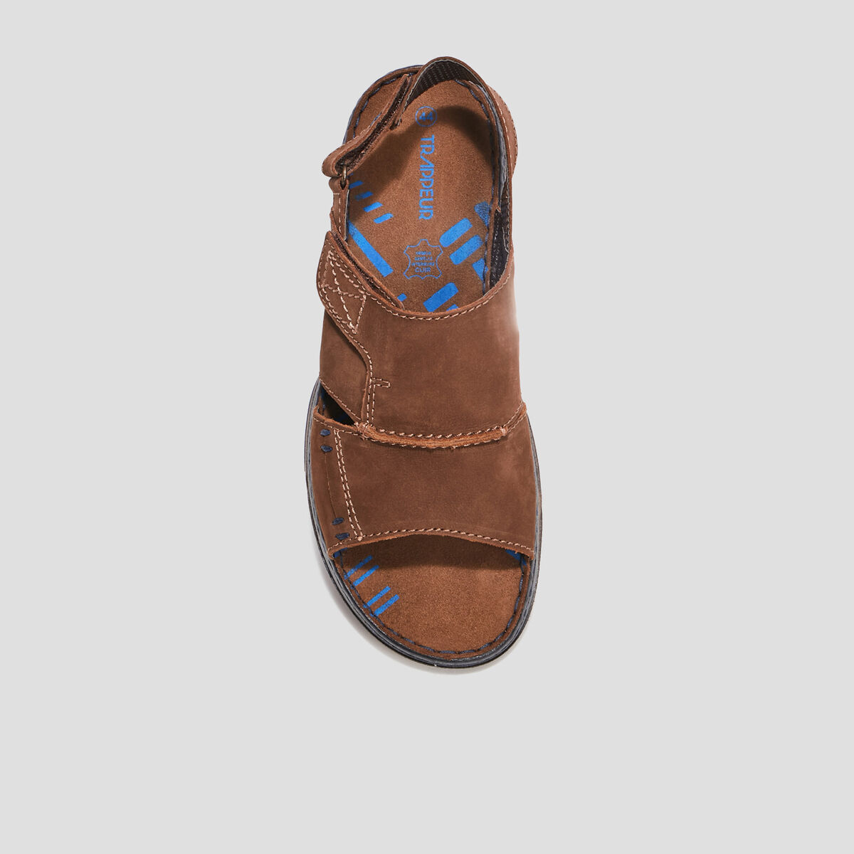 Sandales en cuir Trappeur marron homme