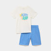 Ensemble pyjama short et t-shirt coton blanc gar&ccedil;on