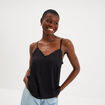 Caraco bretelles fines noir femme