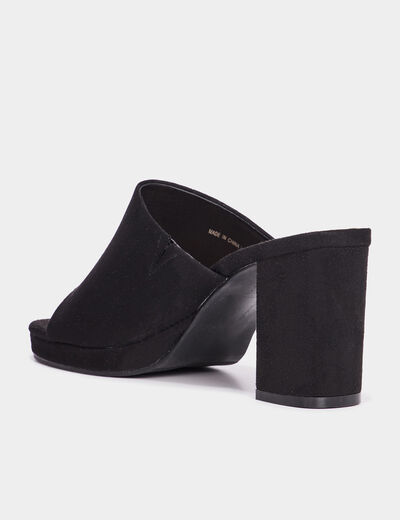 Mules à talons noir femme
