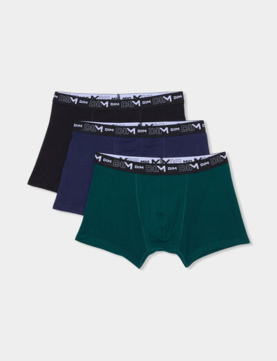 Lot 3 boxers coton stretch DIM vert homme