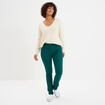 Pantalon slim en coton elasthanne vert foncé femme