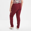 Pantalon slim taille haute et élastiquée bordeaux femme grande taille