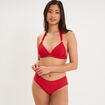 Haut de maillot de bain forme triangle rouge fonc&eacute; femme