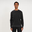 Pull col rond manches longues gris fonc&eacute; homme