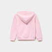 Sweat zipp&eacute; &agrave; capuche droit molleton rose clair fille