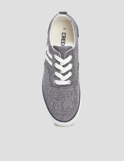 Tennis basses à lacets paillettes Creeks multicolore femme