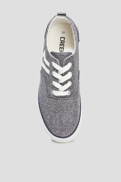 Tennis basses à lacets paillettes Creeks multicolore femme