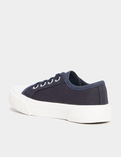 Tennis basses en toile bleu marine gar&ccedil;on