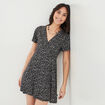 Robe patineuse manches courtes noir femme