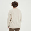 Pull col en V manches longues ecru femme grande taille
