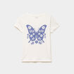T-shirt col rond manches courtes coton ivoire fille