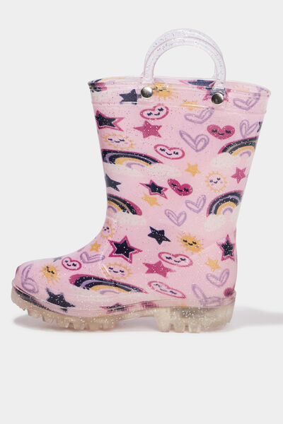 Bottes de pluie &agrave; paillettes rose b&eacute;b&eacute; fille