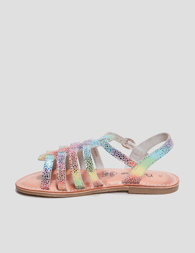 Sandales irisées en cuir Creeks multicolore fille