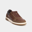 Tennis basses &agrave; lacets marron homme