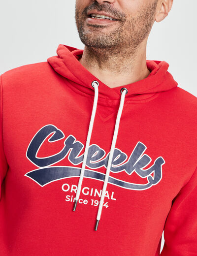 Sweat à capuche hoodie Creeks rouge homme