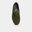 Mocassins en cuir vert kaki homme