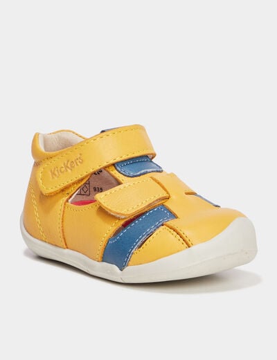 Sandales Kickers Wasabou jaune bébé garçon