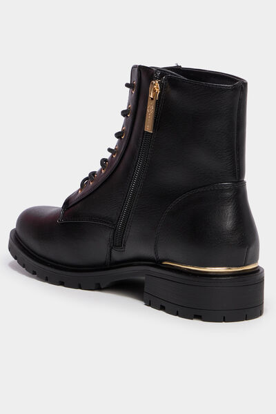 Boots zipp&eacute;es &agrave; lacets noir femme
