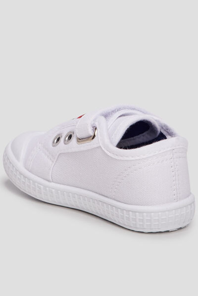 Tennis en toile blanc bébé garçon