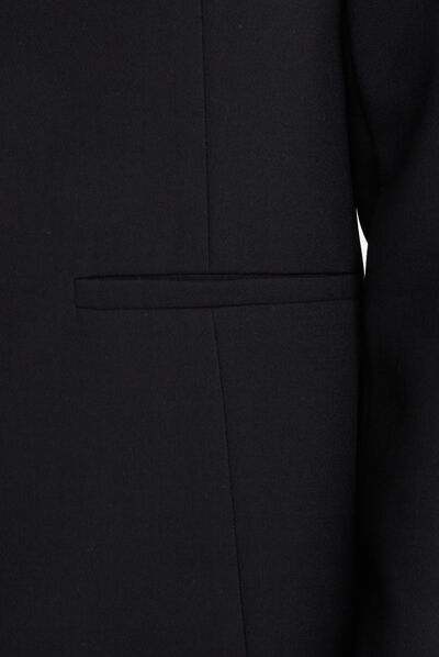 Veste blazer cintrée col en V noir femme