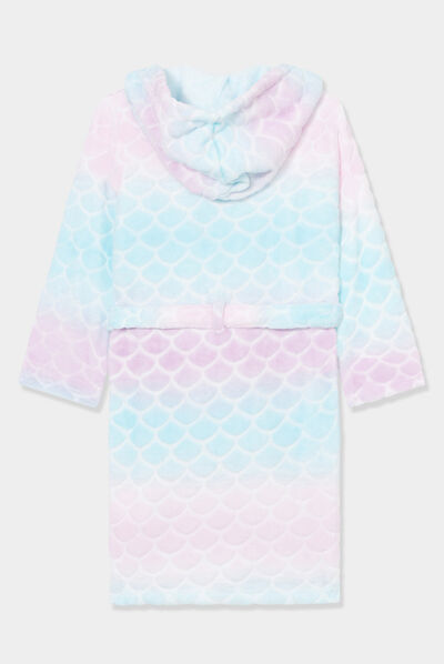 Peignoir à capuche violet fille