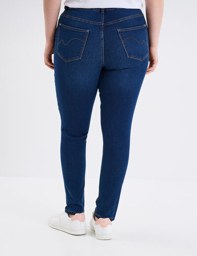 Jeans skinny 7/8ème taille haute denim stone femme grande taille
