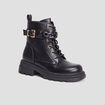 Bottines ranger avec chaînes et boucles noir fille