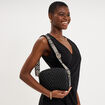 Sac bandouli&egrave;re matelass&eacute; noir femme
