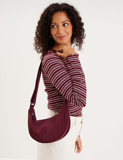Sac banane en bandouli&egrave;re prune femme