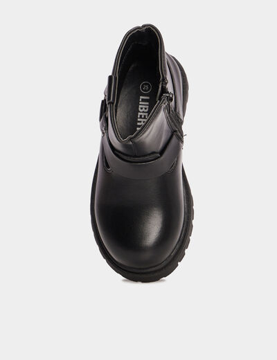 Bottines crantées avec boucles Liberto noir fille