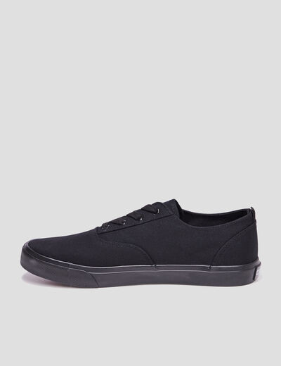 Tennis basses à lacets noir homme