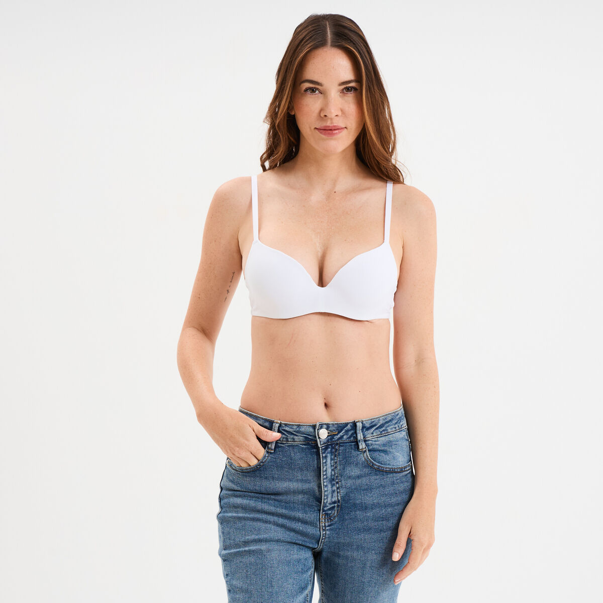 Soutien-gorge push-up microfibre blanc femme
