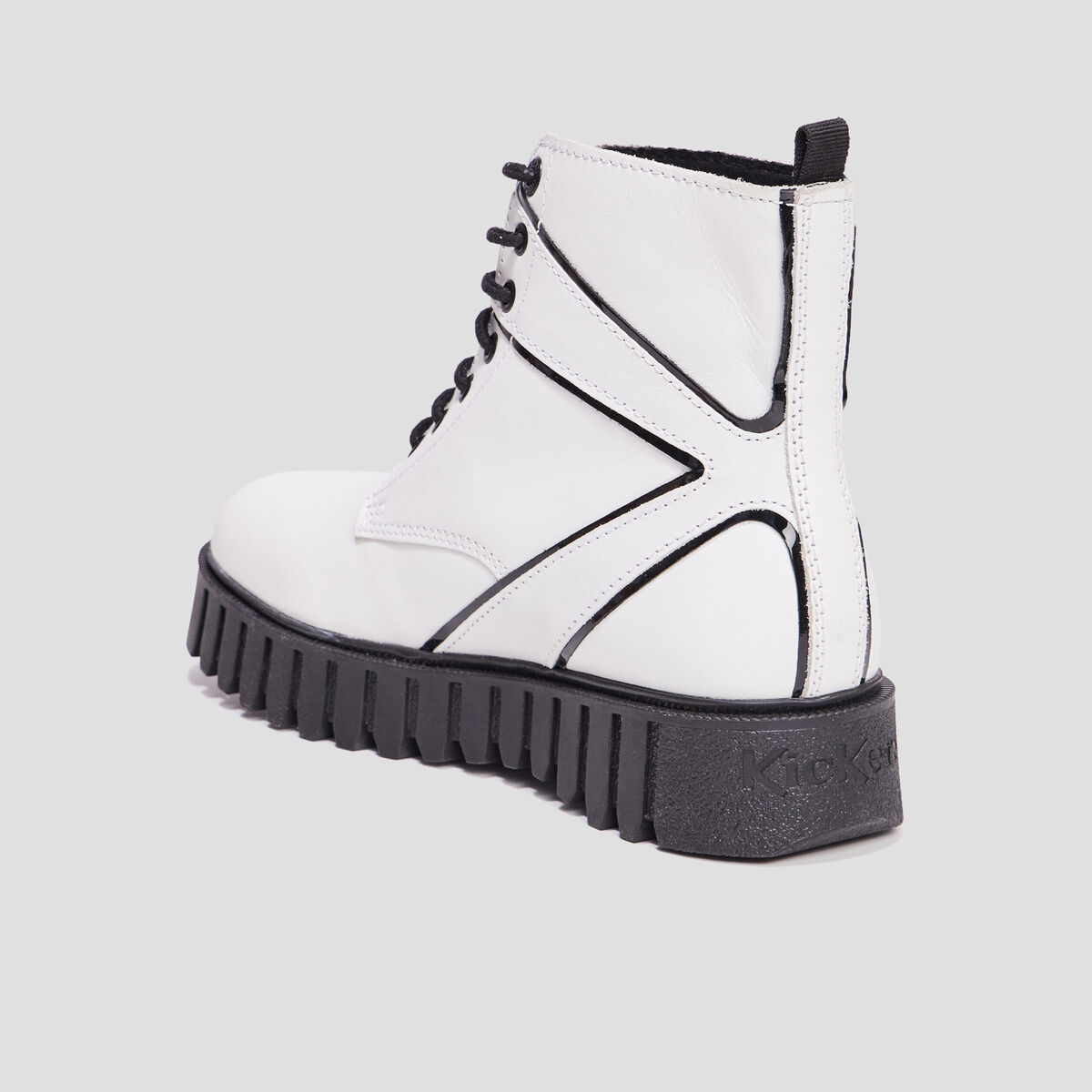 Bottines en cuir Kickers Kickfab blanc femme