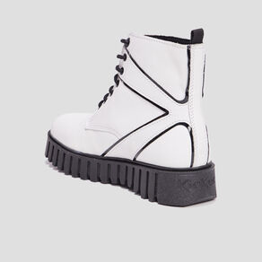 Bottines en cuir Kickers Kickfab blanc femme