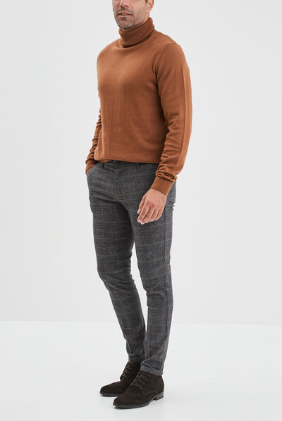 Pantalon chino slim coton Creeks gris homme