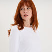 T-shirt manches longues col rond ajust&eacute; blanc femme